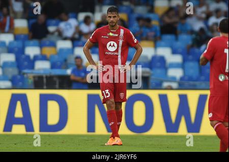 Neapel, Italien. 21 August 2022. Andrea Ranocchia von AC Monza während der Serie Ein Spiel zwischen SSC Napoli und AC Monza im Stadio Diego Armando Maradona Neapel Italien am 21. August 2022. Kredit:Franco Romano/Alamy Live Nachrichten Stockfoto