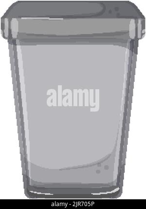 Korb Papierkorb Müll Cartoon. Korb Papierkorb Müll Zeichen. Isolierte Symbol Vektor-Illustration Stock Vektor