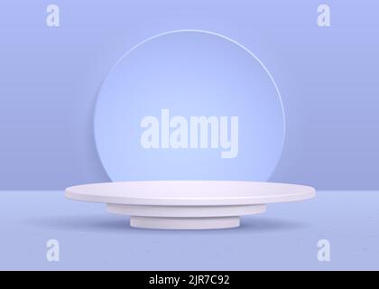 White Podium Hintergrund Modell für kosmetische Produktpräsentation. Realistische Vektorrendering 3D Form Stock Vektor