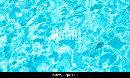 Nahaufnahme der entsätteten transparenten, ruhigen Wasseroberfläche mit Spritzern und Blasen. Trendige abstrakte Natur Hintergrund Stockfoto