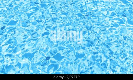Nahaufnahme der entsätteten transparenten, ruhigen Wasseroberfläche mit Spritzern und Blasen. Trendige abstrakte Natur Hintergrund Stockfoto