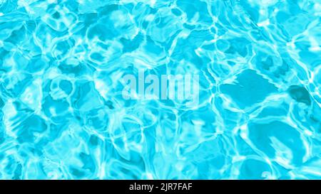 Nahaufnahme der entsätteten transparenten, ruhigen Wasseroberfläche mit Spritzern und Blasen. Trendige abstrakte Natur Hintergrund Stockfoto