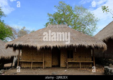 Indonesia Alor Island - traditionelle Häuser Stockfoto