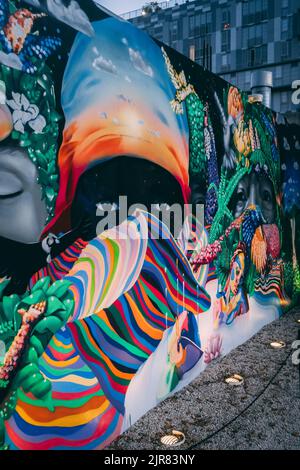 Das Wynwood Wände Miami künstlerische kreative Graffiti Stockfoto