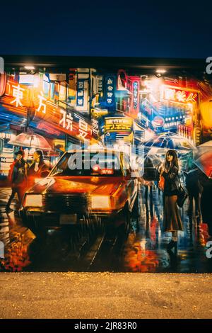 Das Wynwood Wände Miami künstlerische kreative Graffiti Stockfoto