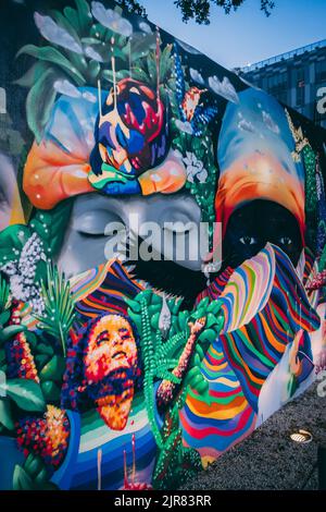 Das Wynwood Wände Miami künstlerische kreative Graffiti Stockfoto