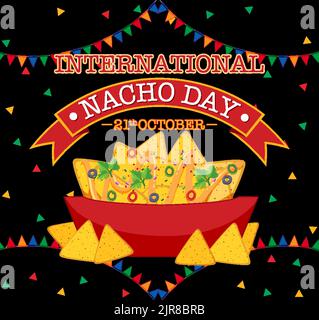 Illustration zum internationalen Nacho Day Poster Design Stock Vektor