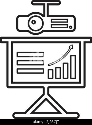 Konferenz-, Display-, Projektor-Symbol - für kommerzielle Zwecke, Printmedien, Web oder jede Art von Design-Projekten. Vektor-EPS-Datei. Stock Vektor