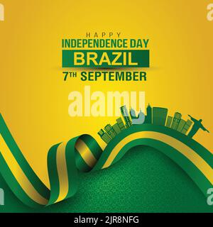 Happy Independence Day brasilien 7. September Poster Design. vektor-Illustration Stock Vektor