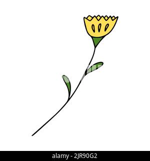 Farbenfrohe, helle Blume. Vektorgrafik im handgezeichneten Stil Stock Vektor