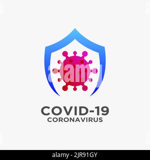 Corona-Virus-Logo-Design Stock Vektor