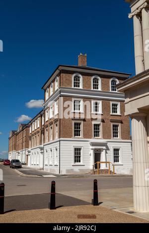 Wohnen in Poundbury, Dorchester, Dorset, England Stockfoto