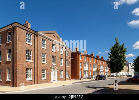 Wohnen in Poundbury, Dorchester, Dorset, England Stockfoto