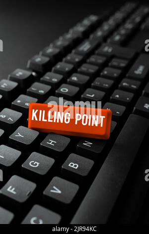 Schild mit Killing Point. Wort geschrieben auf Phase End Review Stage Gate Project Evaluation No Go -48869 Stockfoto