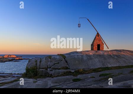 Das Ende der Welt - Vippefyr alter Leuchtturm in Verdens Ende in Norwegen Stockfoto