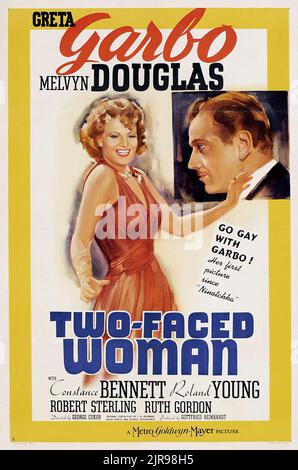 Vintage Filmposter feat. Greta Garbo – Zweigesichtige Frau (MGM, 1941) Stockfoto