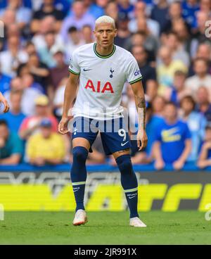 14 Aug 2022 - Chelsea gegen Tottenham Hotspur - Premier League - Stamford Bridge Tottenham Hotspur's Richarlison während des Spiels der Premier League in Stamford Bridge, London. Picture : Mark Pain / Alamy Live News Stockfoto