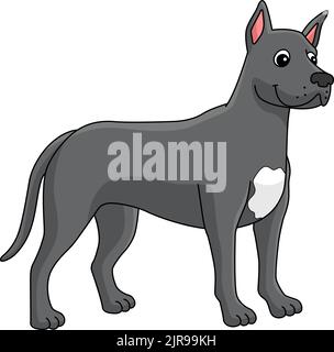 Großer Däne Hund Cartoon Farbige Clipart Stock Vektor