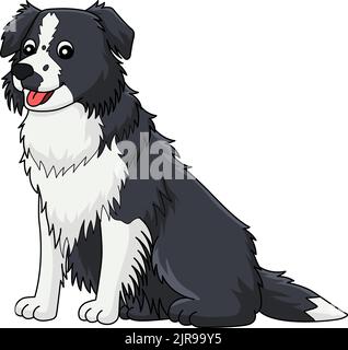 Border Collie Dog Cartoon Coloured Clipart Stock Vektor