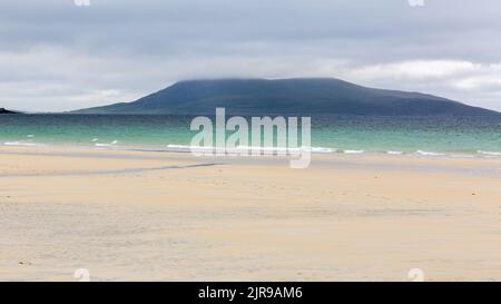 Luskentire Beach, Sound of Taransay, Harris, Isle of Harris, Hebrides, Äußere Hebriden, Westliche Inseln, Schottland, Vereinigtes Königreich, Großbritannien Stockfoto