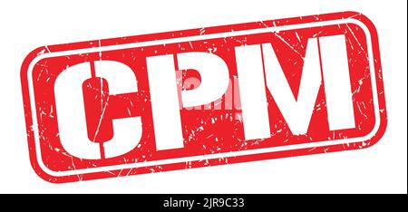 CPM-Text auf rotem grungy Stempelschild geschrieben. Stockfoto