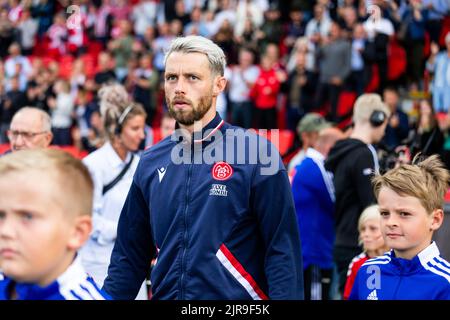 Aalborg, Dänemark. 21., August 2022. Louka Prip von AAB gesehen während des Superliga-Spiels 3F zwischen Aalborg Boldklub und Broendby IF im Aalborg Portland Park in Aalborg. (Foto: Gonzales Photo - Balazs Popal). Stockfoto