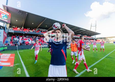 Aalborg, Dänemark. 21., August 2022. Lucas Andersen von AAB gesehen nach dem Superliga-Spiel 3F zwischen Aalborg Boldklub und Broendby IF im Aalborg Portland Park in Aalborg. (Foto: Gonzales Photo - Balazs Popal). Stockfoto