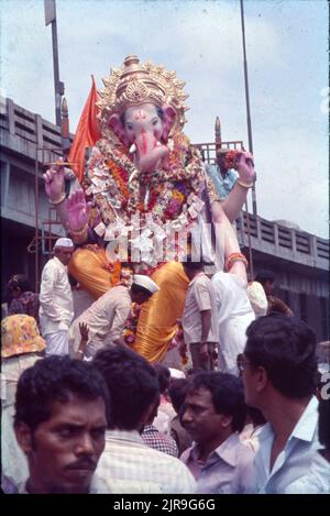 Ganpati Festival, Immersion Process, Mumbai, Maharashtra, Indien. Stockfoto