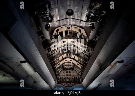 Duxford IWM Imperial war Museum Cambridgeshire England 4 Auguist 2022 Vulcan XJ824, Avro Vulcan B2 strategischer Atombomber aus der Mitte der 1950er Jahre Stockfoto