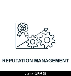 Symbol „Reputationsmanagement“. Einfaches Liniensymbol für Vorlagen, Webdesign und Infografiken Stock Vektor