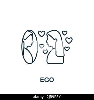 Ego-Symbol. Line Simple Psychology Icon für Vorlagen, Webdesign und Infografiken Stock Vektor