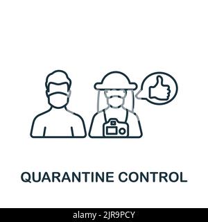 Symbol Quarantänesteuerung. Zeile einfaches Quarantänesymbol für Vorlagen, Webdesign und Infografiken Stock Vektor