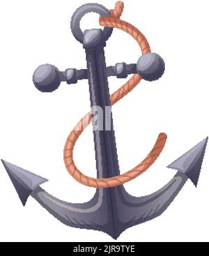Anker Schiff Cartoon Vektor Illustration Stock Vektor
