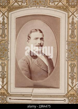 Porträt eines nicht identifizierten Mannes. Aus dem Album: Guard Family Collection: Cartes de Visite Album, um 1870, Wellington, von Wrigglesworth & Binns. Stockfoto