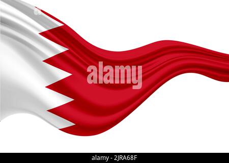 Bahrain Nationalflagge, patriotisches Symbol für Land, Bildung und Politik concep Stockfoto