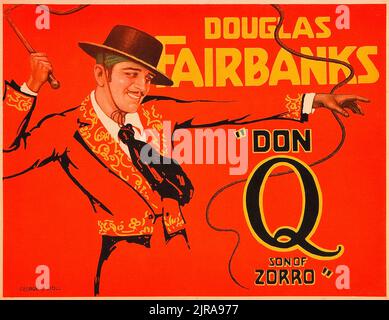 Don Q, Son of Zorro (Vereinigte Künstler, 1925). Titel Lobby Card und Lobby Card. Douglas Fairbanks Stockfoto