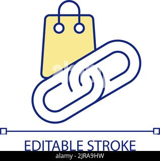 Teilen von E-Commerce-Kauf über soziale Medien RGB-Farbsymbol Stock Vektor