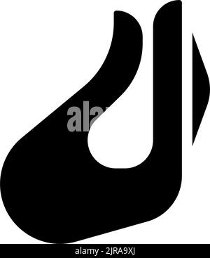 Italienische Handgeste schwarzes Glyphen-Symbol Stock Vektor