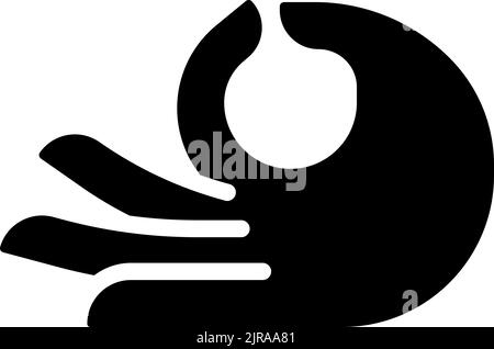 Schwarzes Glyphen-Symbol der Meditationsmudra Stock Vektor