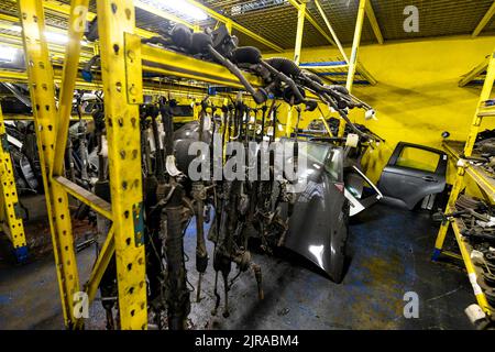 Mondial Auto, Auto-Recycling in Saint-Aubin-les-Elbeuf (Nordfrankreich) Stockfoto