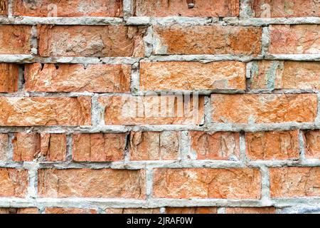 Alte Backsteinmauer Hintergrund. Grunge rote Ziegelwand Steinmauer Textur Hintergrund Stockfoto