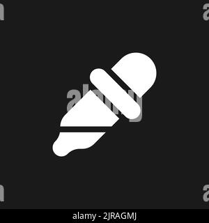 Symbol für die benutzeroberfläche der Augentropfer-Glyphe im dunklen Modus Stock Vektor
