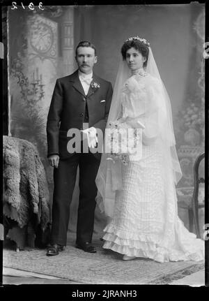 Hochzeitsvortrag von Hedley Garland Wilton und Ada Beatrice Wilton geb. Collins., 1904, Wellington, von Berry & Co Stockfoto