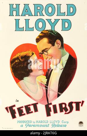 Harold Lloyd - Feet First (Paramount, 1930) Altes Filmplakat Stockfoto