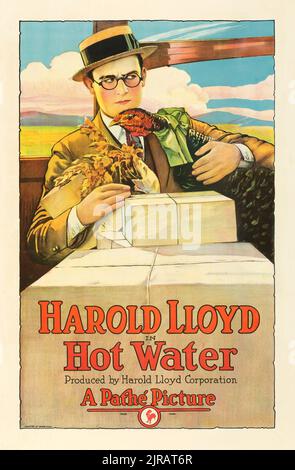 Harold Lloyd - Hot Water (Pathé, 1924) Vintage Filmposter Stockfoto