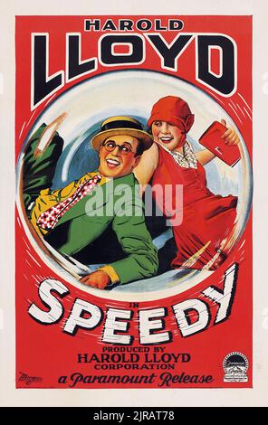 Altes Filmplakat - Speedy (Paramount, 1928) Harold Lloyd Stockfoto