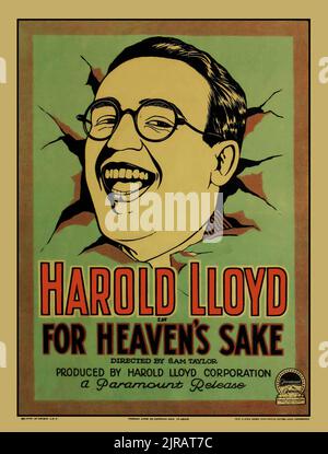Vintage-Filmplakat für den Harold Lloyd Film for Heaven's Sake von 1926 Stockfoto