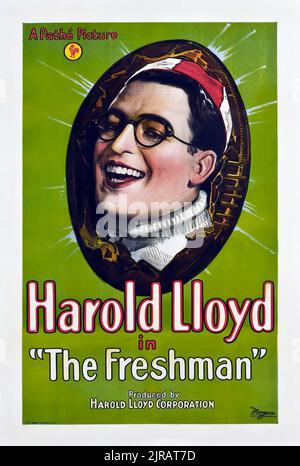 Vintage Filmplakat für das Harold Lloyd Fahrzeug der Freshman 1925 Stockfoto