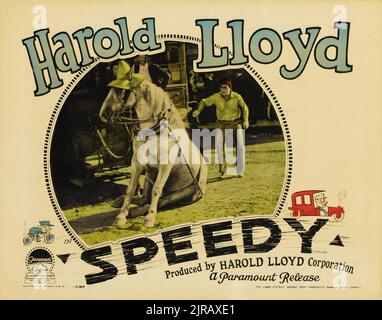 Harold Lloyd - Speedy (Paramount, 1928). Lobby-Karte. Stockfoto