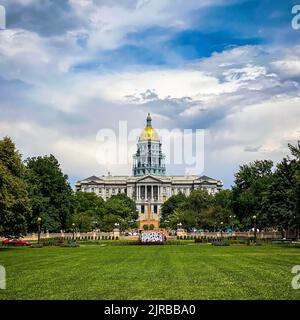 Eine Luftaufnahme des Colorado State Capitol Building in Denver Stockfoto